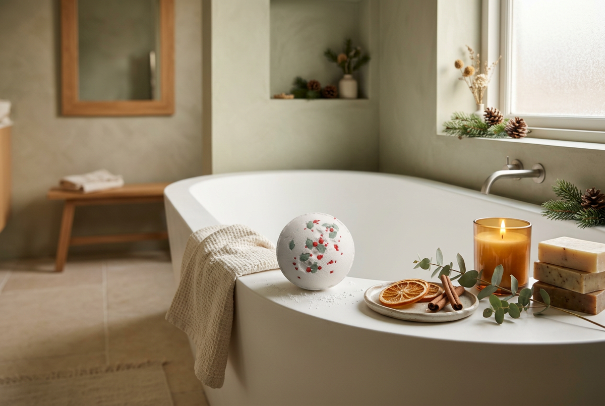 Christmas Bath Bomb - Holly Berry & Mistletoe