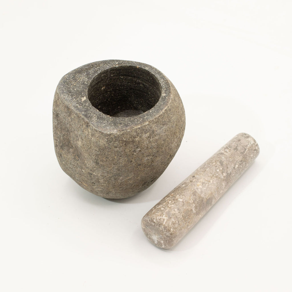 Natural Riverstone Decorative Pestle & Mortar - Medium (approx. 12x8cm)