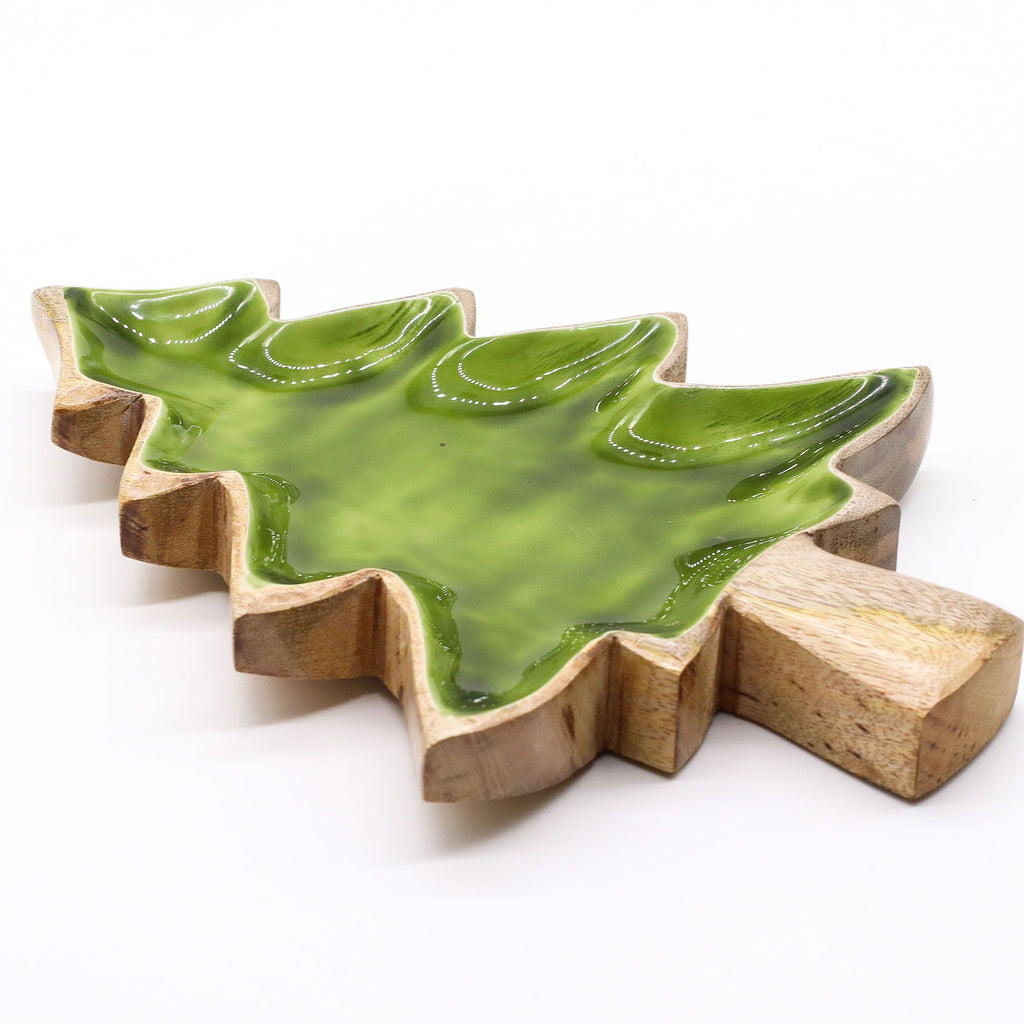 Lost in the Forest - Enamel Tree Wooden Bowl - 25x19 cm