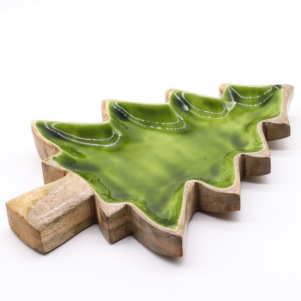 Lost in the Forest - Enamel Tree Wooden Bowl - 25x19 cm