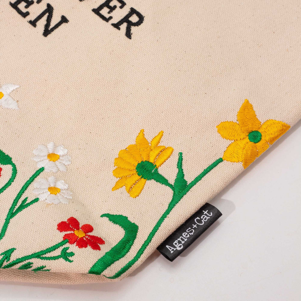 Agnes & Cat Wildflower Garden Tote Bag - Red Flowers