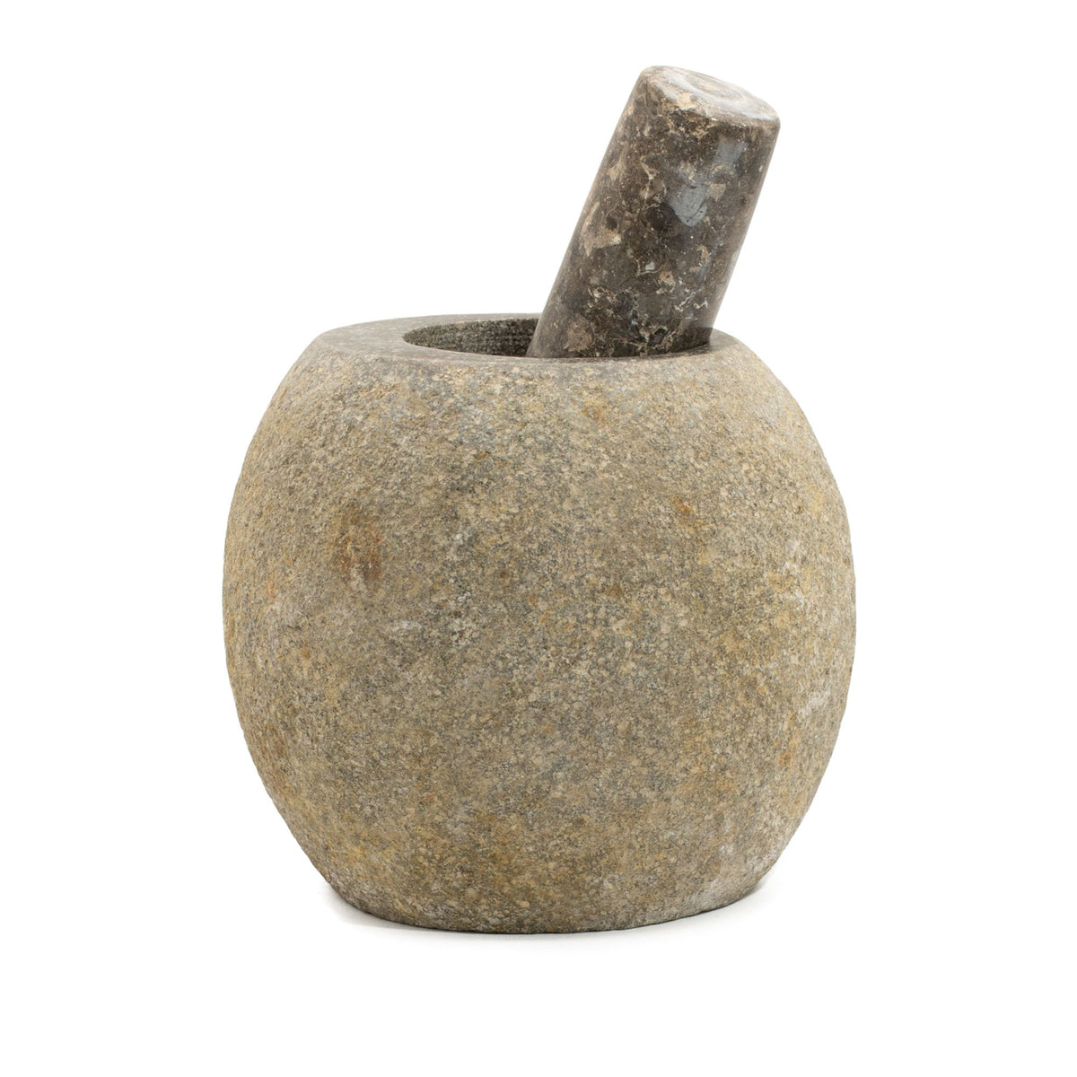 Natural Riverstone Decorative Pestle & Mortar - Large (approx. 15x12cm)