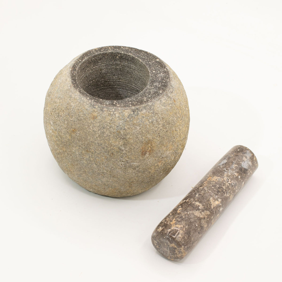 Natural Riverstone Decorative Pestle & Mortar - Large (approx. 15x12cm)