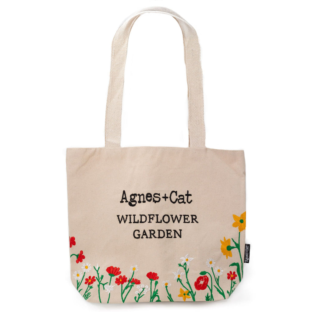 Agnes & Cat Wildflower Garden Tote Bag - Red Flowers