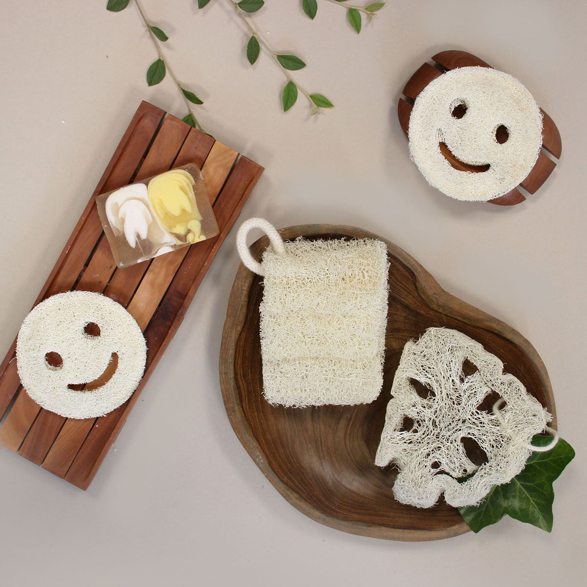 Smiley Face Natural Loofah