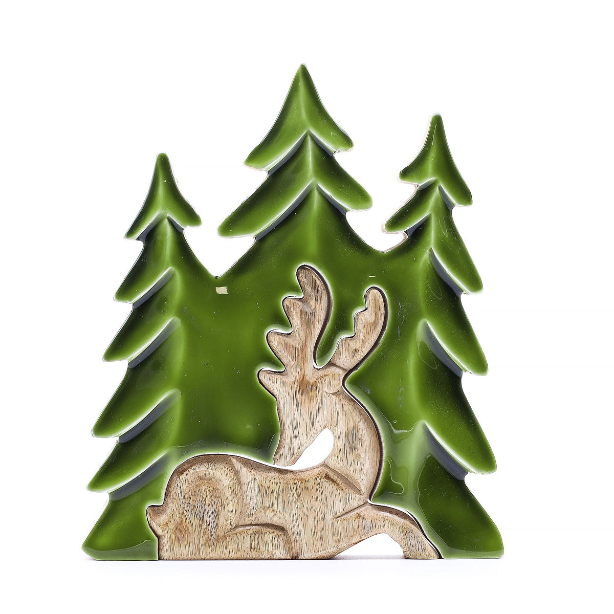 Lost in the Forest - Stag in the Forest 3D Wooden Decoration - 23x20 cm