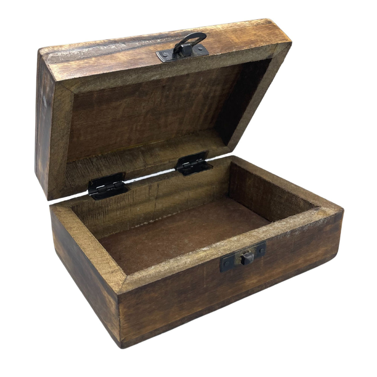Medium Ceramic Glazed Wood Box - 15x10x6cm - Trad - Pattern