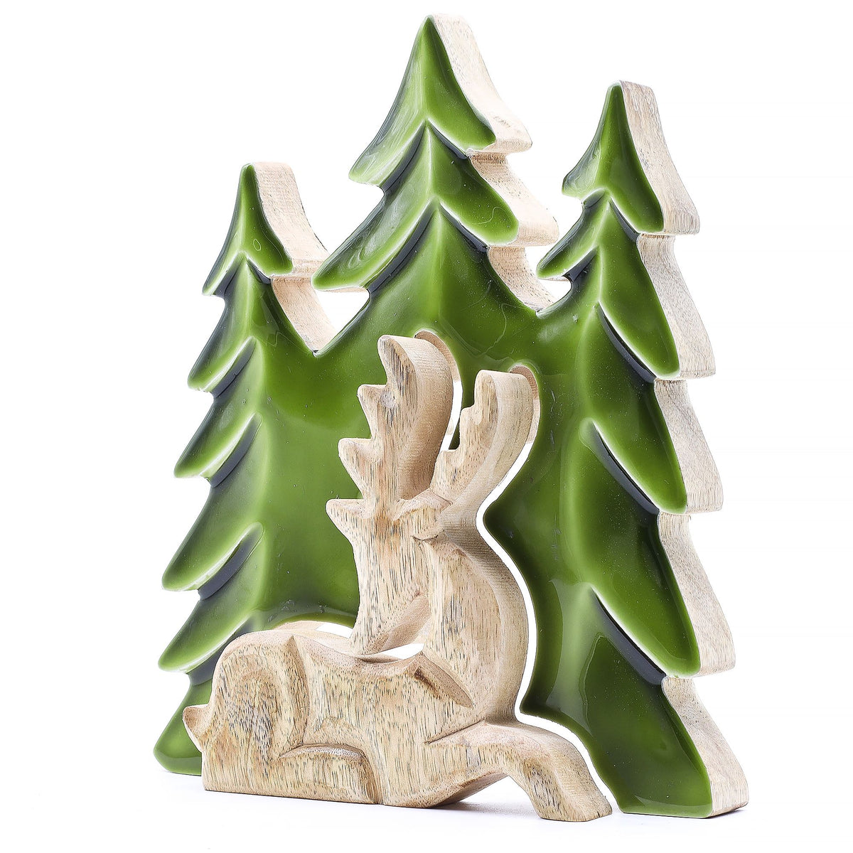 Lost in the Forest - Stag in the Forest 3D Wooden Decoration - 23x20 cm