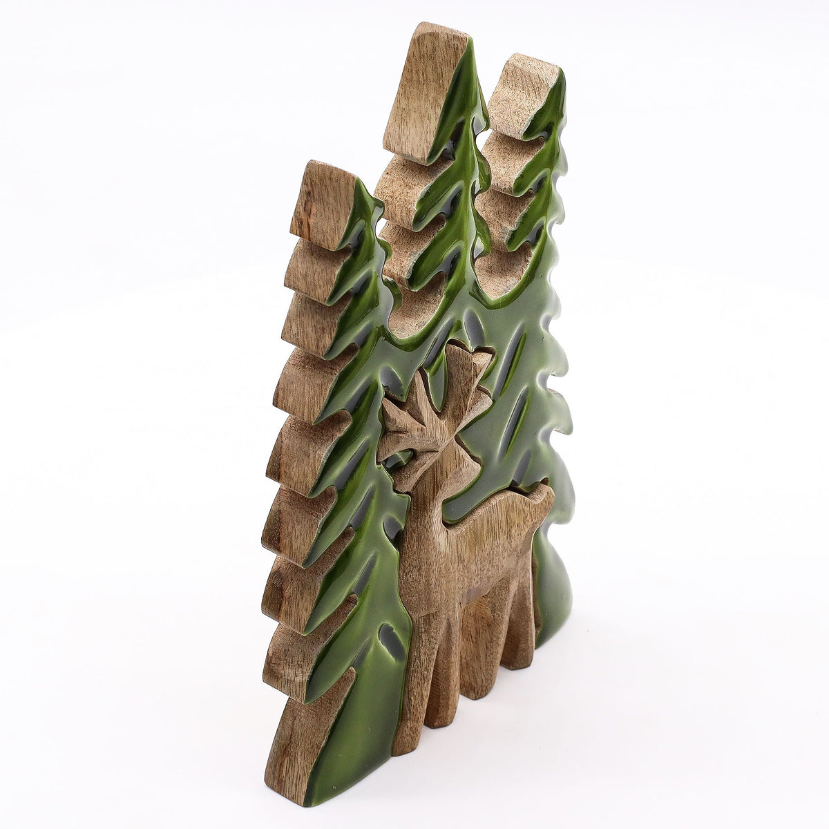 Lost in the Forest - Stag in the Forest 3D Wooden Decoration - 23x20 cm