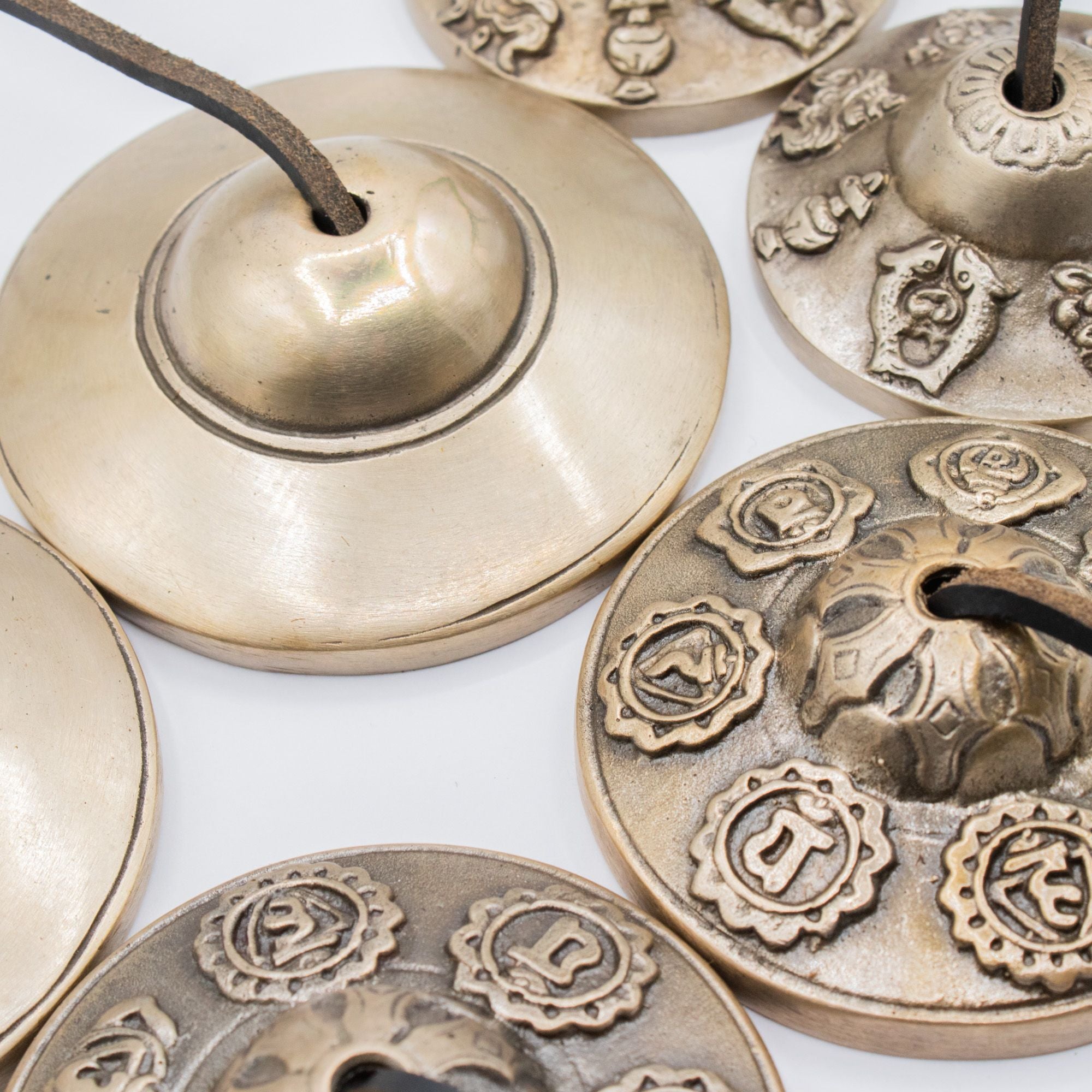 Premium Brass Tibetan Tingsha - Plain Traditional - approx 7.5cm (345gm)