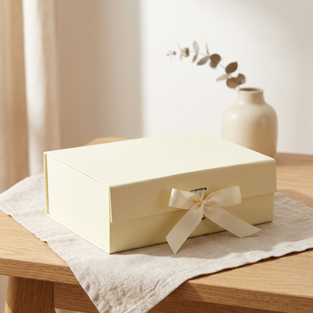Flat Pack Gift Box - Large - Ivory