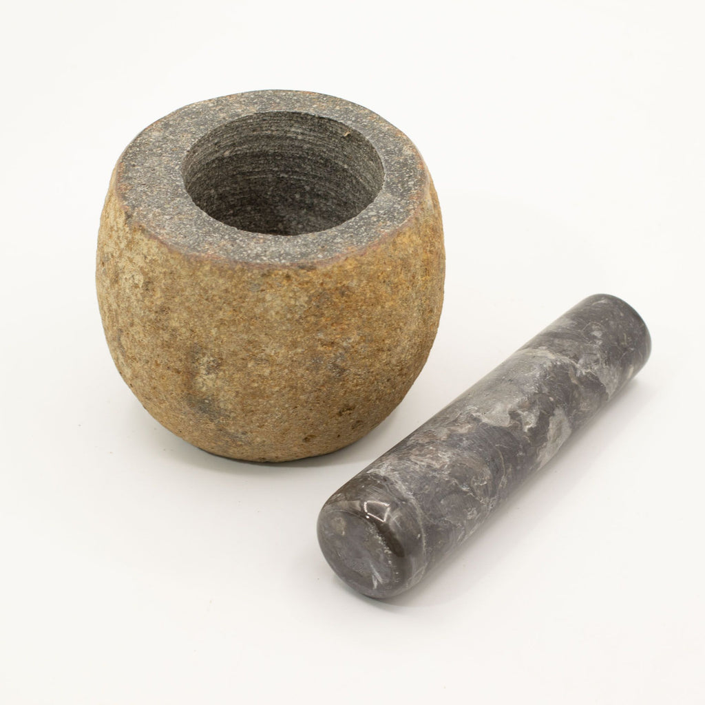 Natural Riverstone Decorative Pestle & Mortar - Small (approx. 9x7cm)