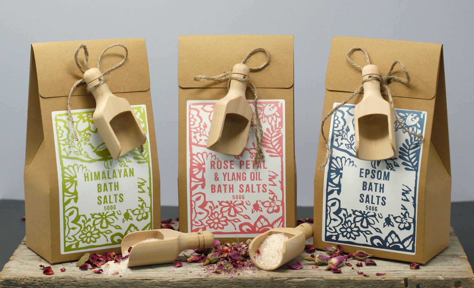 Pack of 500g Bath Salt - Ylang and Rose Himalayan