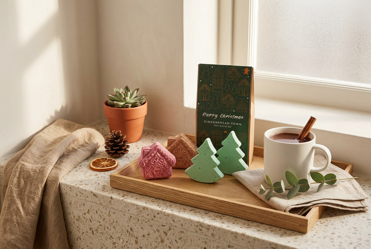 Gingerbread Town Christmas Bath Bomb Gift Pack