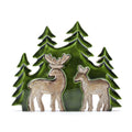 Lost in the Forest - Two Deer in the Forest 3D Wooden Decoration - 18x23 cm
