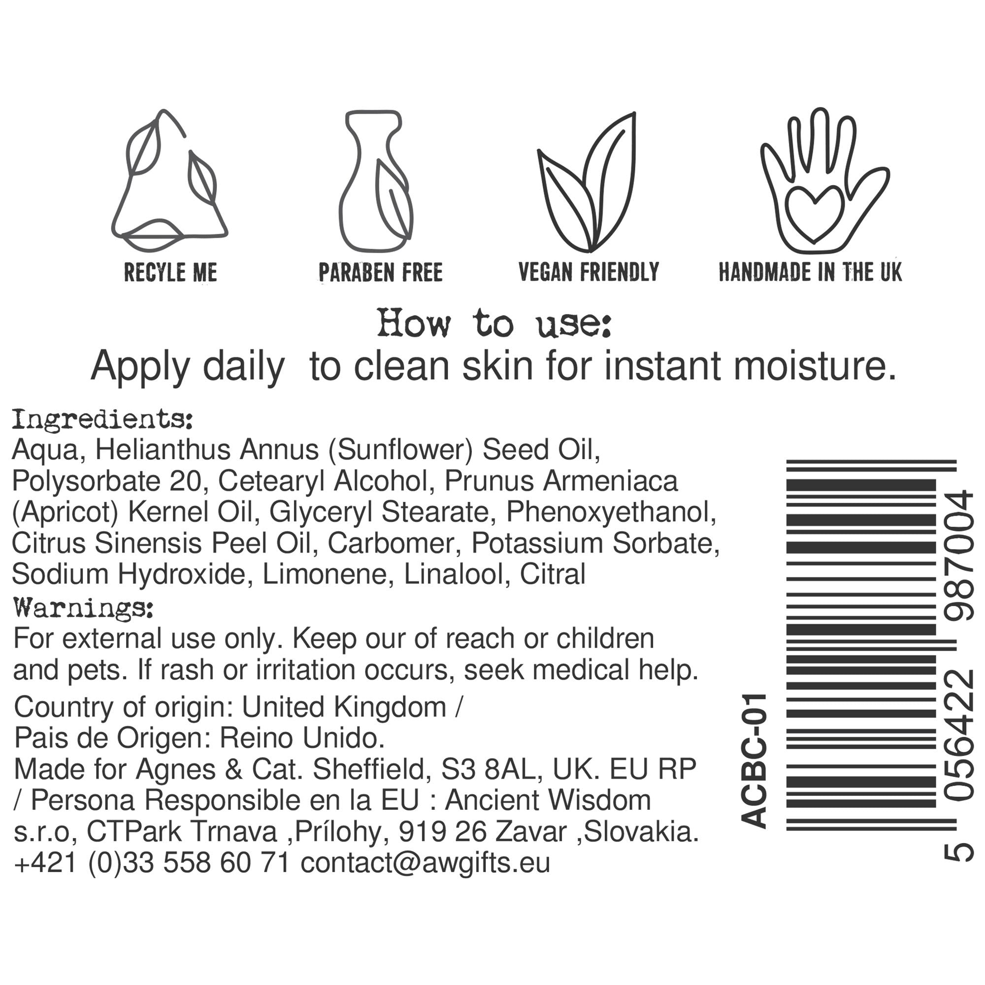Hand & Body Cream - Clementine - 300ml