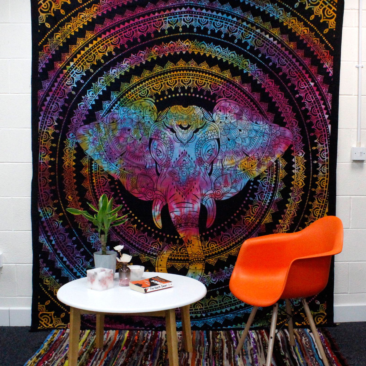 Double Cotton Bedspread & Wall Hanging - Elephant Head 230cm x 200cm